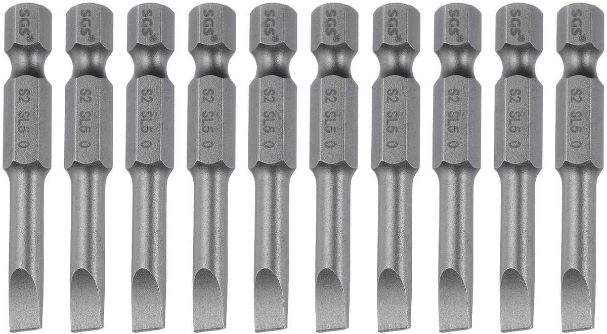 Dailygoods - Magnetische Slotted Schroevendraaier Bits SL5 5mm 10 stuks