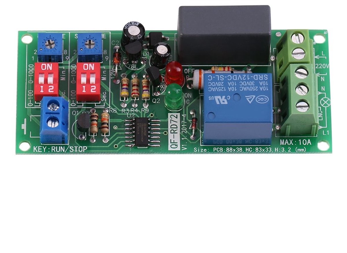 Dailygoods - Dailygoody - Relay Module AC100V-250V - Timer Relay - Instelbare Cycli - 10 Amps - Automatische Schakelaar - Betrouwbare Prestaties - Voor Thuisg