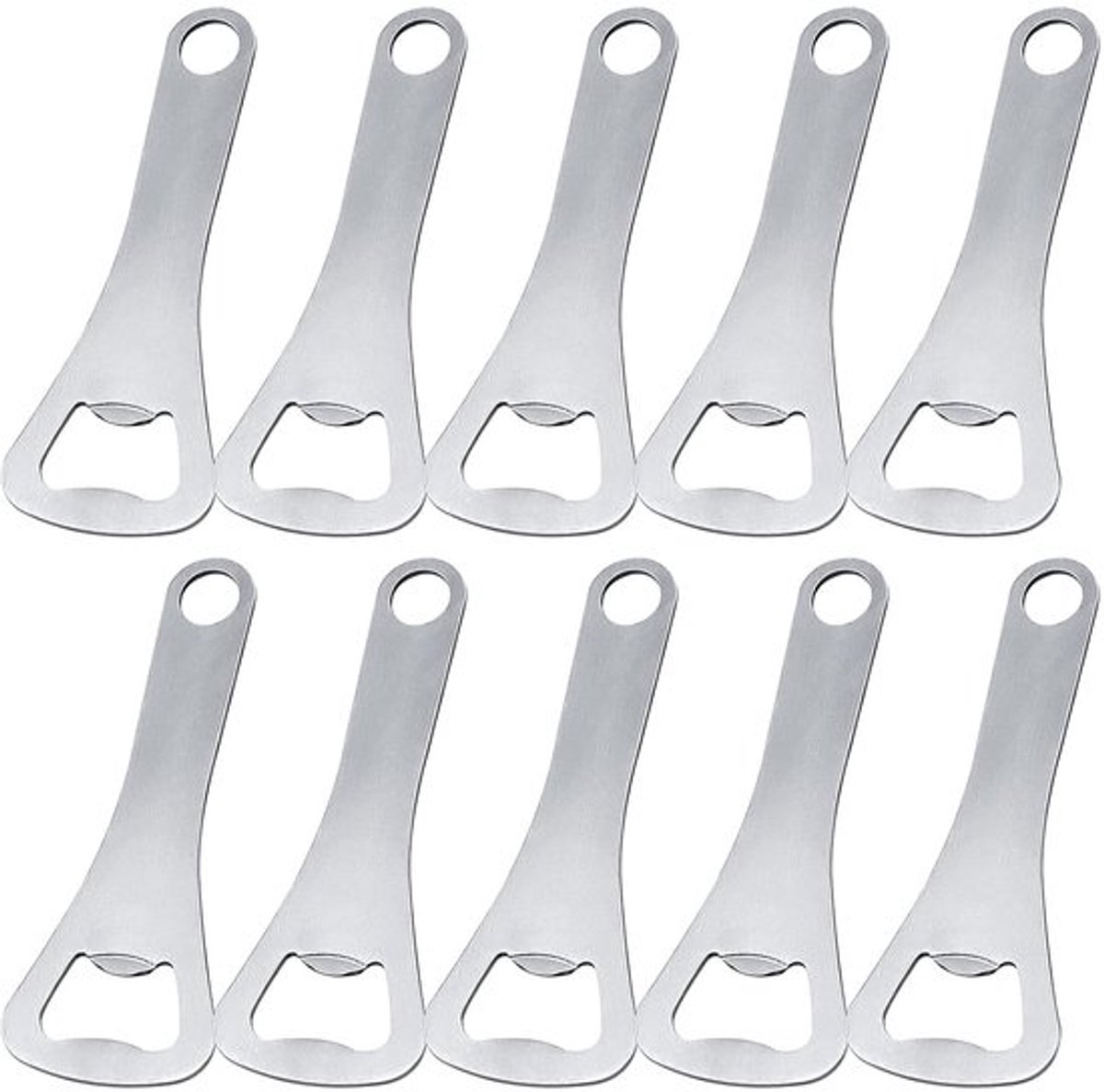 Bulk bierflesopener - roestvrijstaal - set van 10 - compact