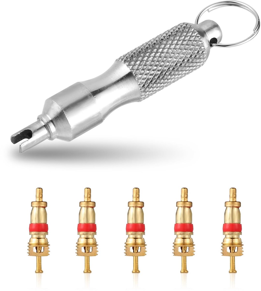 Dailygoody - Bandventielkerngereedschap - Ventielkernverwijderaar - Roestvrij staal - Bandenreparatie - Geschikt voor auto en fiets - Zilver