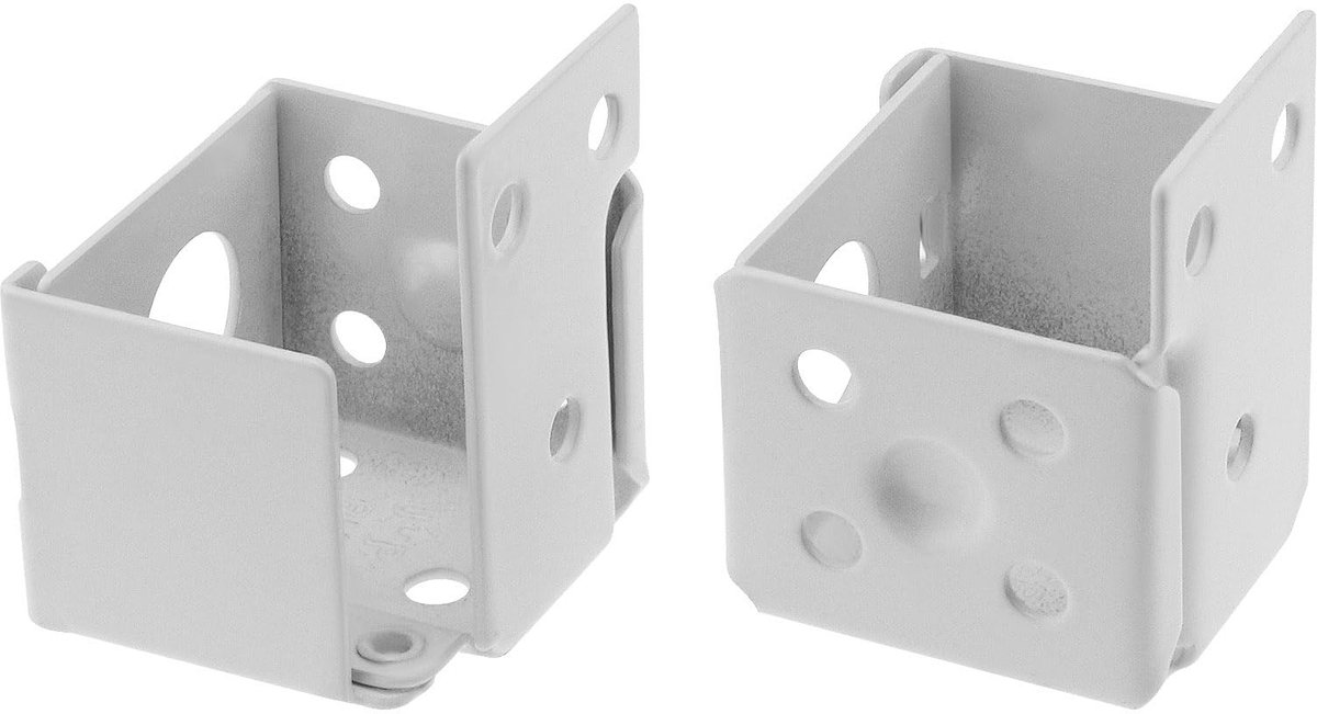 Dailygoods - Dailygoody - Jaloezieën Beugels - Metalen Bovenrail Beugel - Wit - Compact en Stevig - Geschikt voor Mini Jaloezieën - 2 Stuks