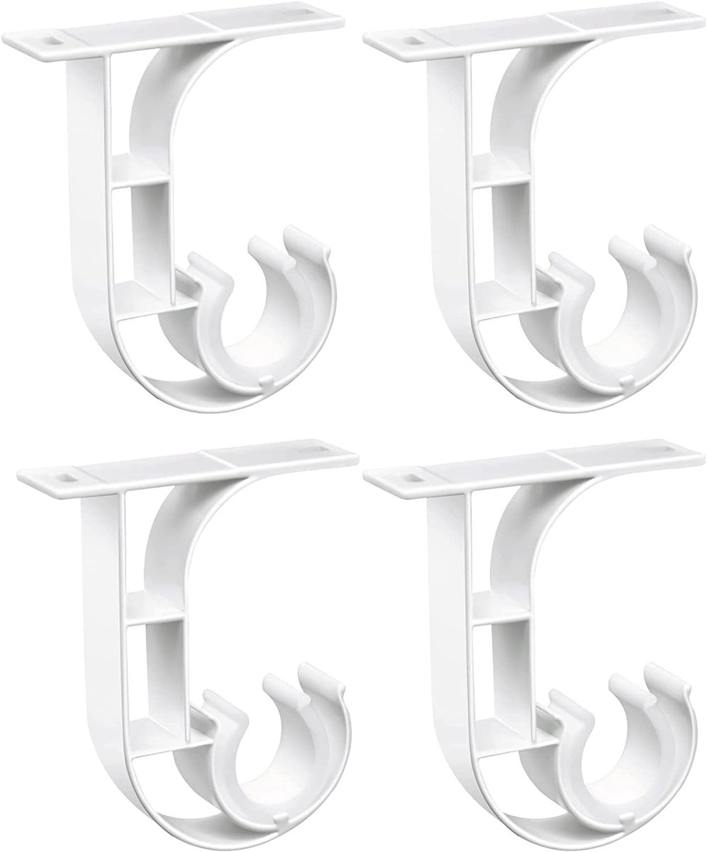 Dailygoods - Dailygoody - Gordijnroedehouder - Plafondbeugels - Robuust en duurzaam - Wit - Aluminiumlegering - 4 stuks - Geschikt voor verschillende huisstijlen -