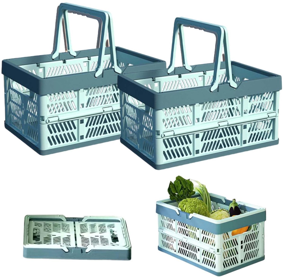 Dailygoods - Cosensi - Dailygoody - Vouwbare Opbergdoos - Handige Camping Box - Compact en Ruimtebesparend - Blauw - Perfect voor Thuis en Op Reis - Ideaal voor Snacks en Ba..