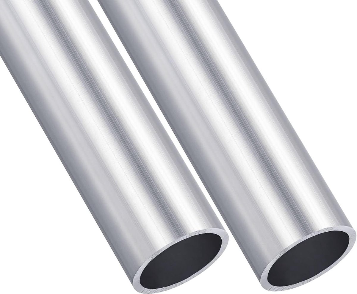2 Stuks 6063 Aluminium Buizen (28mm AD x 24mm ID x 100mm L) Ronde Hoses voor Huishoudelijke Apparaten, Machines en DIY Klussen