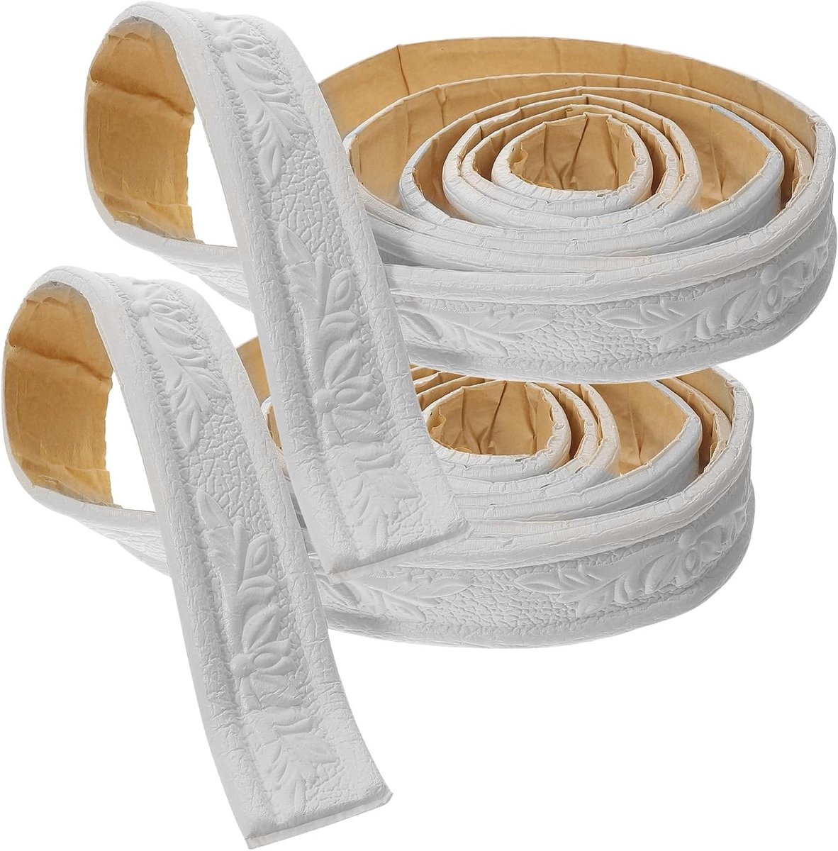 4 Rollen 3D Decoratieve Stickers voor Muur, Zelfklevende Wandrand, Flexibele Schuimstrip voor Thuis, Kantoor en Hotel Decoratie