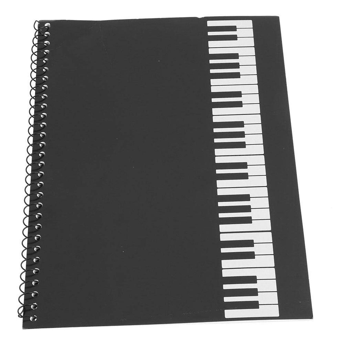 aladdien - Notitieboek Muziek - Manuscriptpapier - 50 Pagina's Notenschrift - Zwart - Notenblad - Geschikt voor Muziekstudenten - Klavier