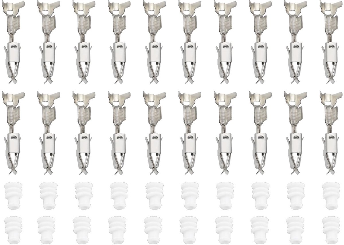 Dailygoods - Dailygoody - Auto Splices Wire Terminal - Elektrische Draad Crimp - Zilver - Waterdicht - 20 Sets - Geschikt voor Volkswagen en Audi