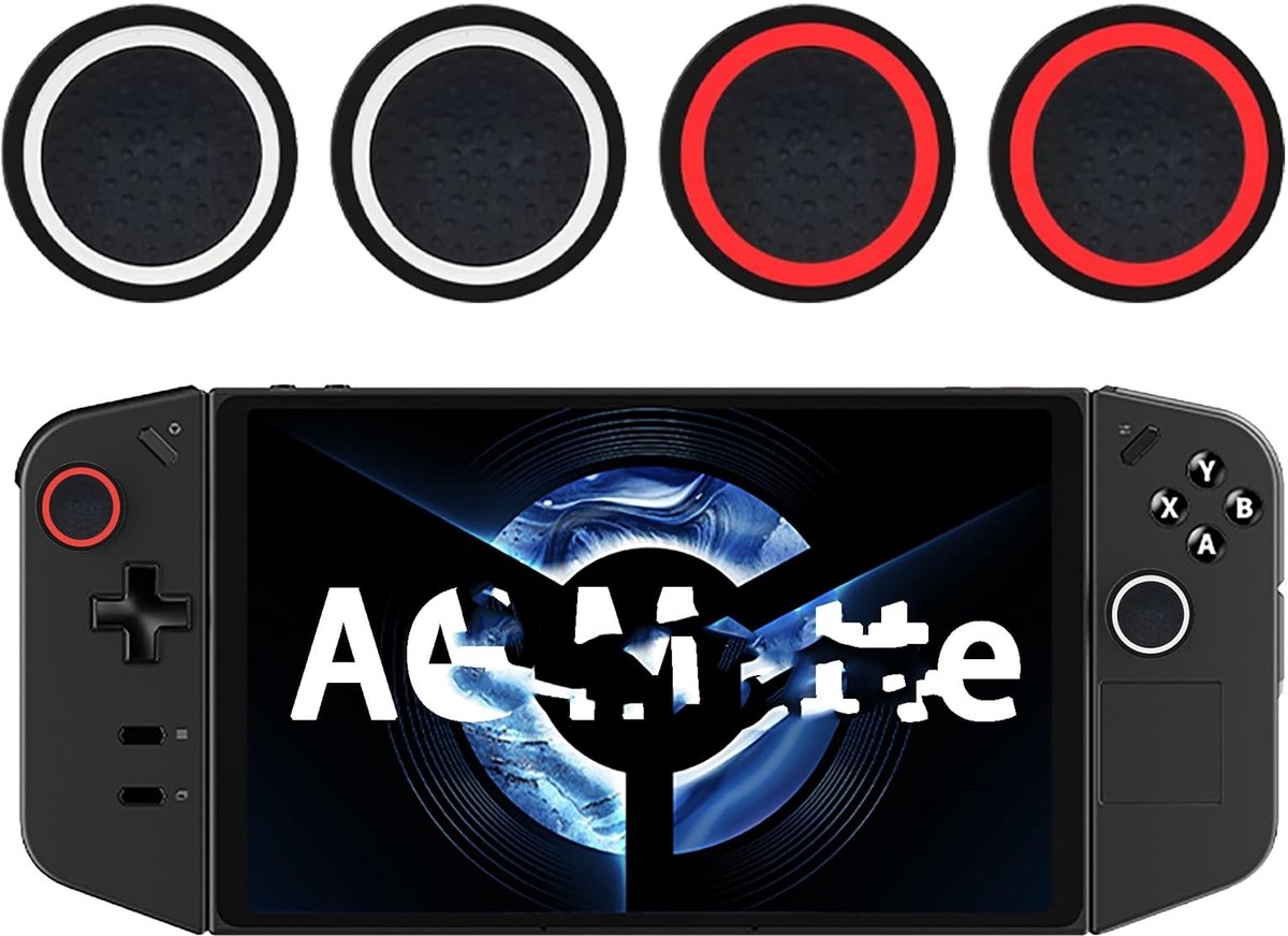 Dailygoods - Dailygoody - Joystick Grips - Siliconen Duimgreep - Zacht en Anti-Slip - Zwart/Rood Zwart/Wit - Geschikt voor Lenovo Go - 4-pack