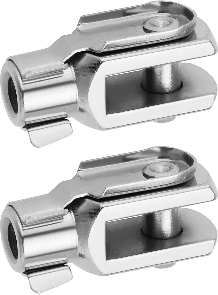 Dailygoods - Dailygoody - Lucht Cilinder Clevis End - M6x1 Draad - Staal Verzinkt - Zilver - Clevis Vork End Yoke Joint - Voor Elektronische Apparatuur