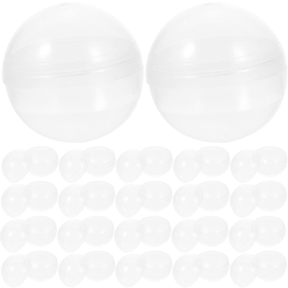 Dailygoods - Dailygoody - Lege Capsules - Transparante Containers - Perfect voor Vullingen - 50 mm - Voor Feestjes en Cadeaus - Geschikt voor Kinderen - 100 Stuks