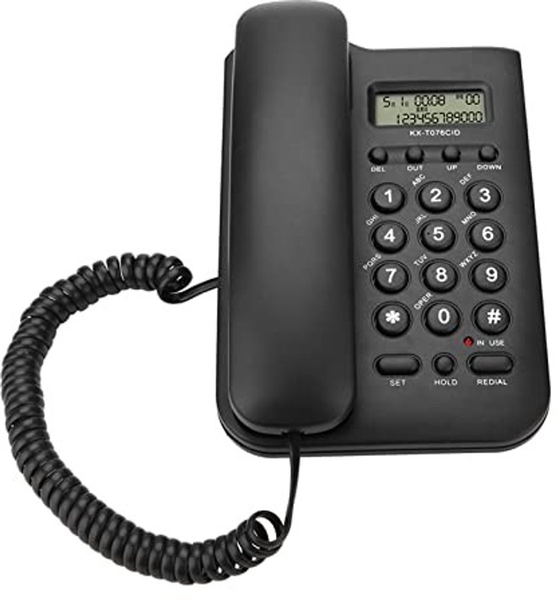 Dailygoods - Dailygoody - Vaste telefoonlijn - Bureautelefoon - Voor thuis en kantoor - Zwart - Wandtelefoon - Dubbel systeem - Geschikt voor hotel en kantoor