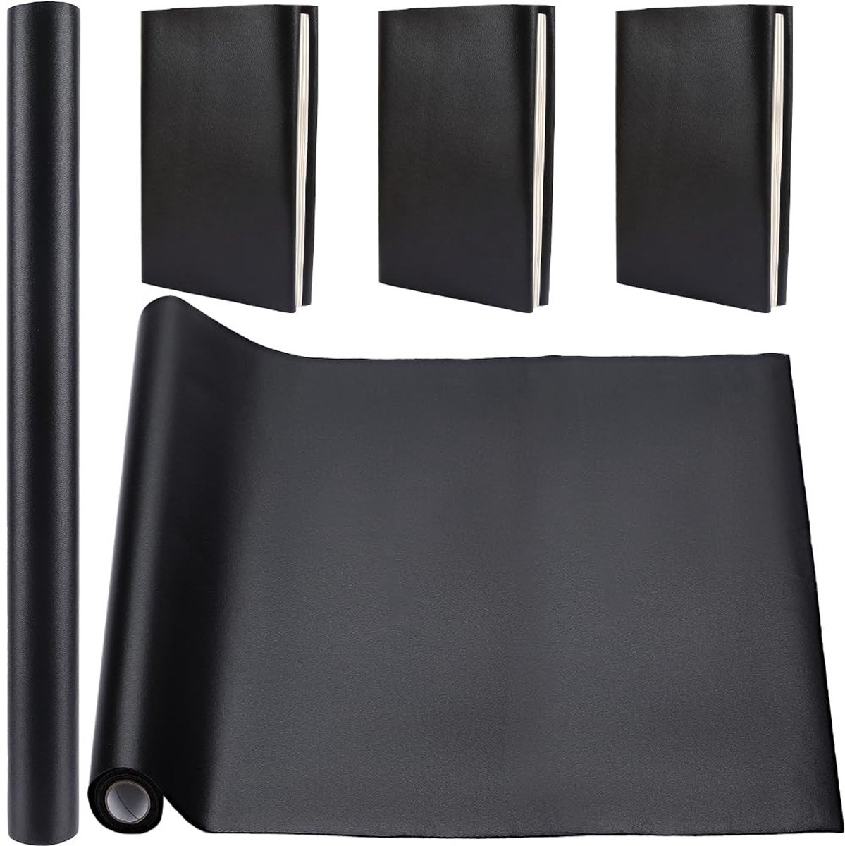 Dailygoods - Dailygoody - Faux Lederen Boek Doek - Beschermende Boekomslag - Zwart - Kunstleer - Ideaal voor Scrapbooking en DIY - Geschikt voor A3-A8 Formaat