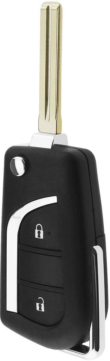 Dailygoods - Dailygoody - Auto afstandsbediening - 2-knops klapsleutel - Zwart - Vervanging voor Aygo 2014-2021 - Inklapbare autosleutel - Sleutelhanger behui