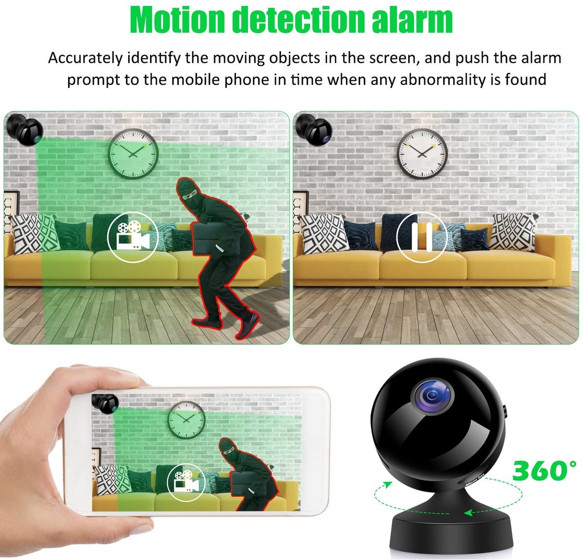 Dailygoody - Draadloze Wifi Camera - Oplaadbare Batterij - Beveiliging voor Buiten - Nachtzicht - HD Beveiligingscamera - Ideaal voor Thuis - Geschikt