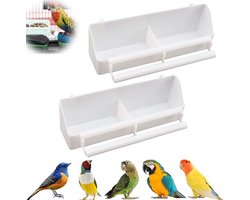2x Vogelvoerbakken - Plastic vogelbak - Voerbakje - Voerbak - Drinkbak - Vogelvoederbak - Voederbak vogel - Vogel Voerbak - Voor vogelkooi - Hangende vogelvoederbak - Voor het vasthouden van fruit, groenten, inktvis, botten - Voor vogels, papegaaien