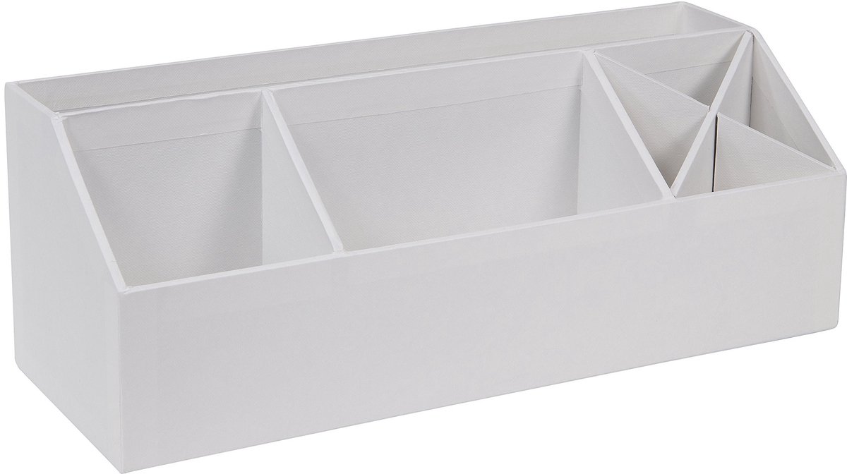 Dailygoods - Dailygoody - Bureau-organizer - 4 vakken - Stijlvol opbergsysteem - Wit - Perfect voor kantoor en thuis - Duurzaam en onderhoudsvriendelijk