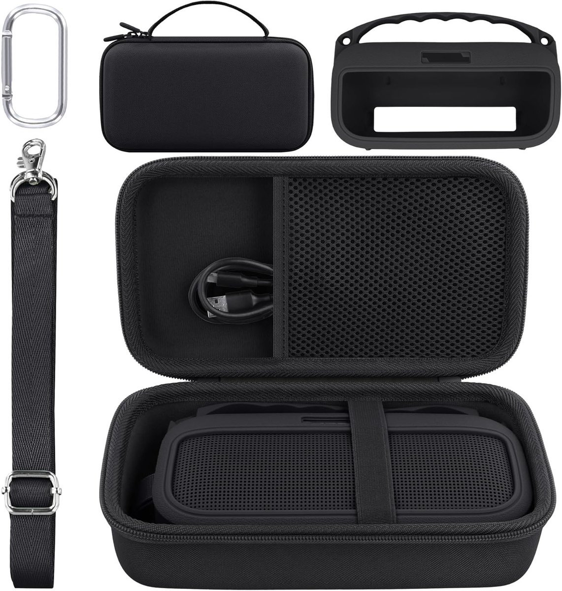 Duurzame Hard Travel Case en Siliconen Bescherming voor Bluetooth Speaker Bose SoundLink Flex