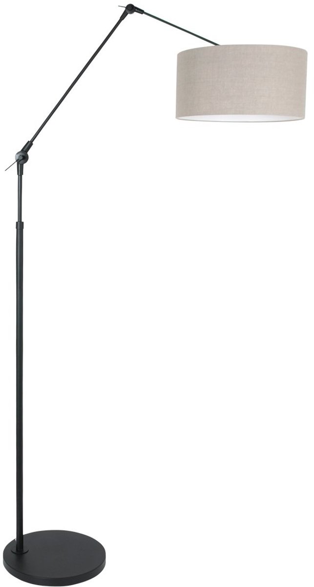 Steinhauer Vloerlamp prestige chic 8113zw zwart kap grijs linnen