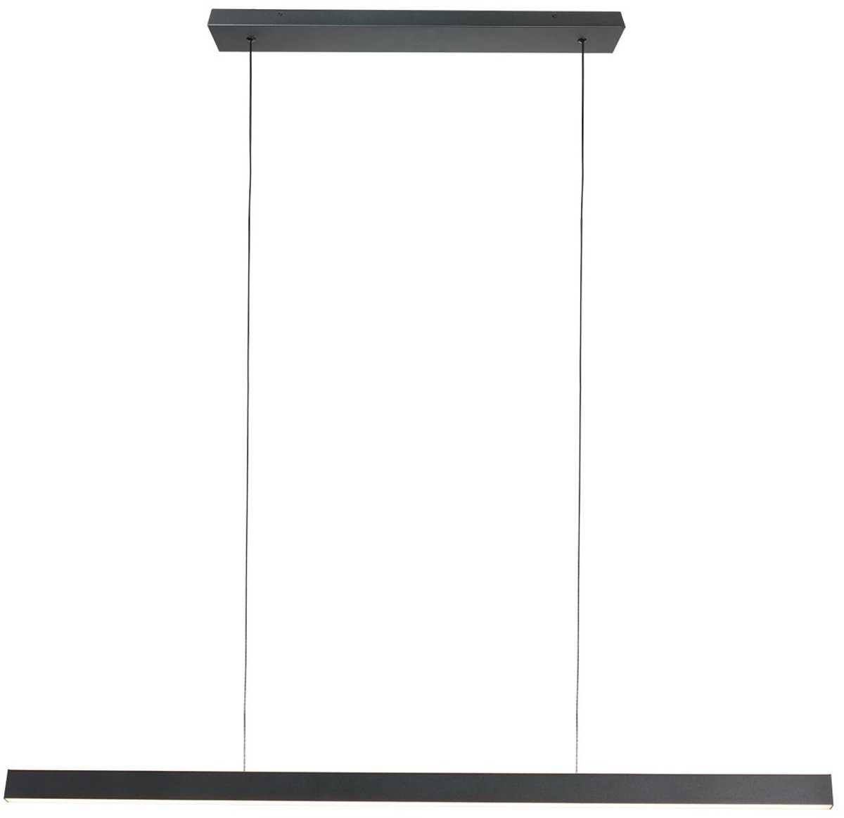 Hanglamp BrightLine 4202ZW – Moderne zwarte lamp van metaal en kunststof, hoogte instelbaar van 30-150 cm, merk Mexlite