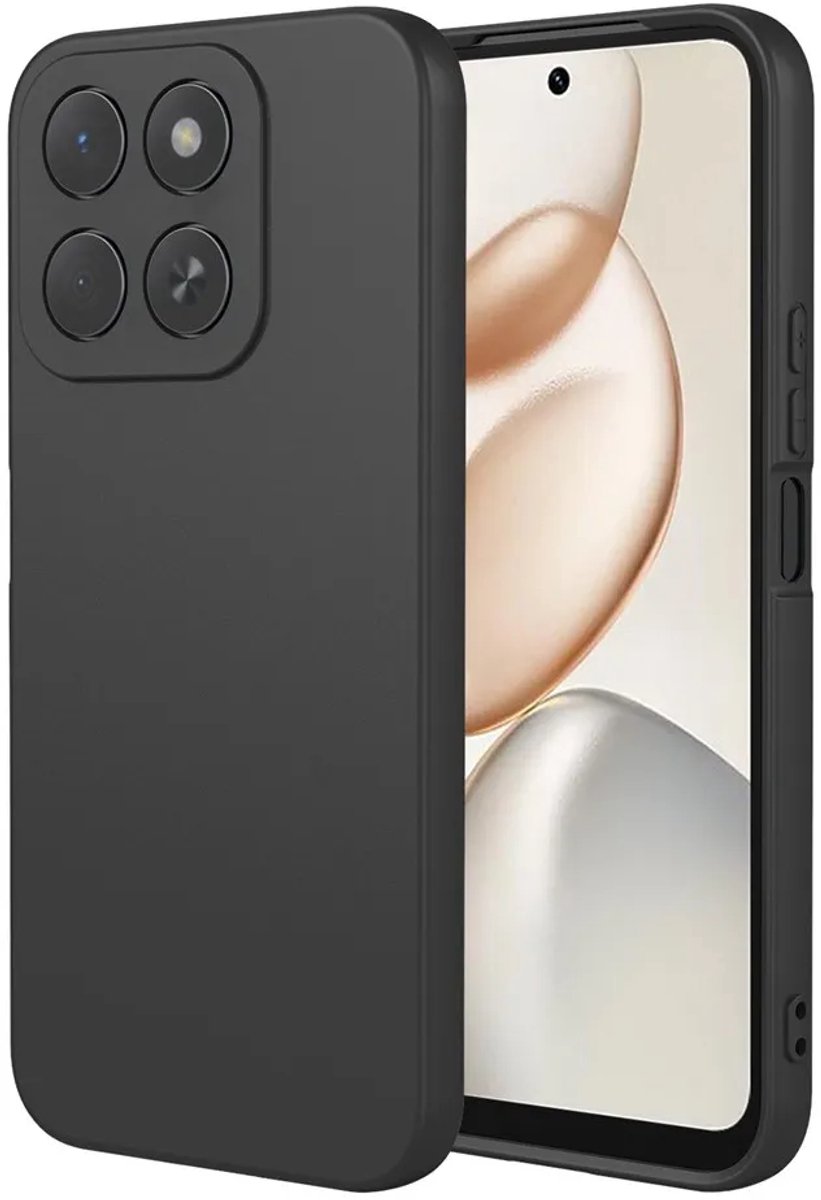 Hoesje geschikt voor HONOR 400 Smart - Phonesta Soft Silk Silicone Back Cover - Zwart