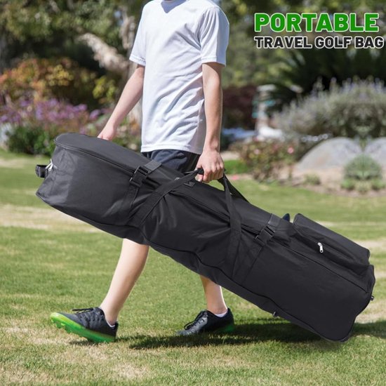 Golf Reistas - Golftas Met Wielen - Vliegreizen Beschermen - Duurzaam Oxford Materiaal - 123 Kilogram - Zwart — afbeelding 5