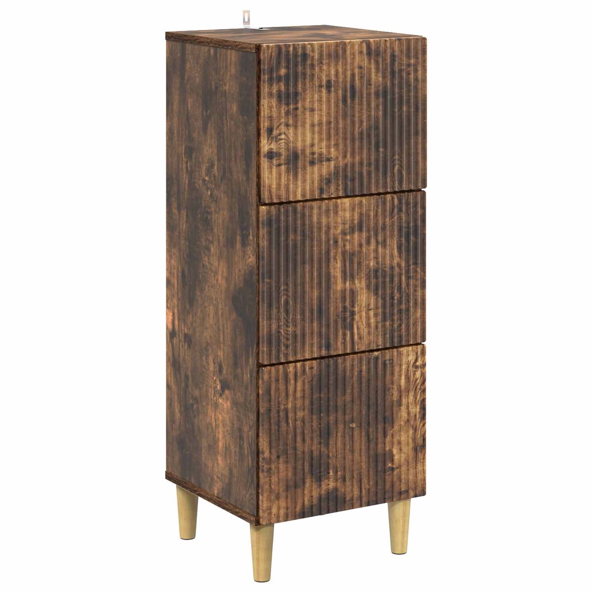 vidaXL Ladekast - Gerookt - eiken - 33 - x - 34,5 - x - 90 - cm - Bewerkt - hout Gerookt eiken