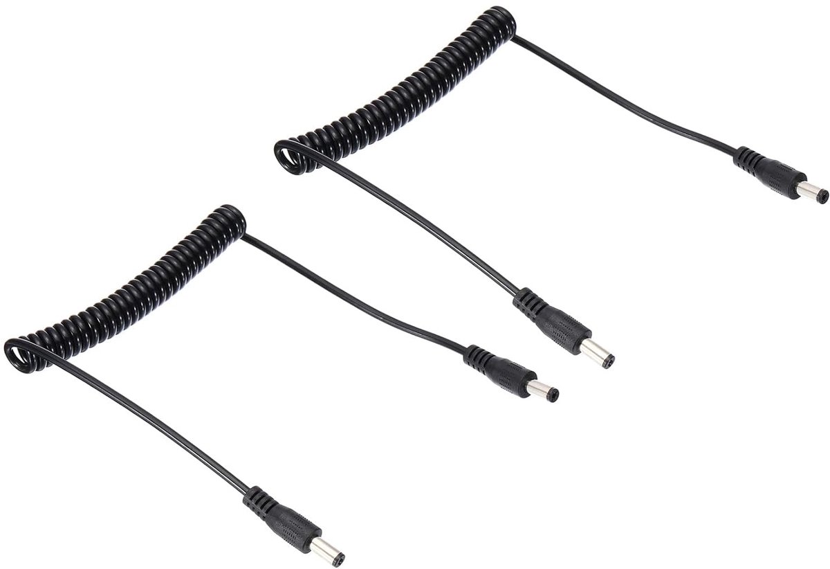 DC Power Cable Plug to Plug 5.5 mm x 2.1 mm - 2 Pieces Extension Cable - Geschikt voor LED Strip - DVR - Router - Surveillance Camera
