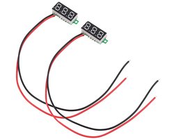 SPHProducts - mini digitale voltmeter - 2 stuks - 0,28 inch LED-display - geel - spanning meten - geschikt voor accu's - ideaal voor motoren en auto's