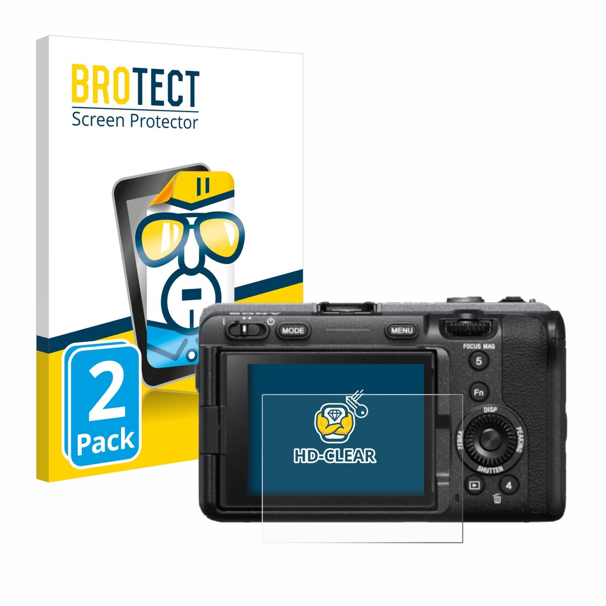 BROTECT - Screenprotector voor Sony FX3 - Folie Beschermfolie transparant 2 Stuks