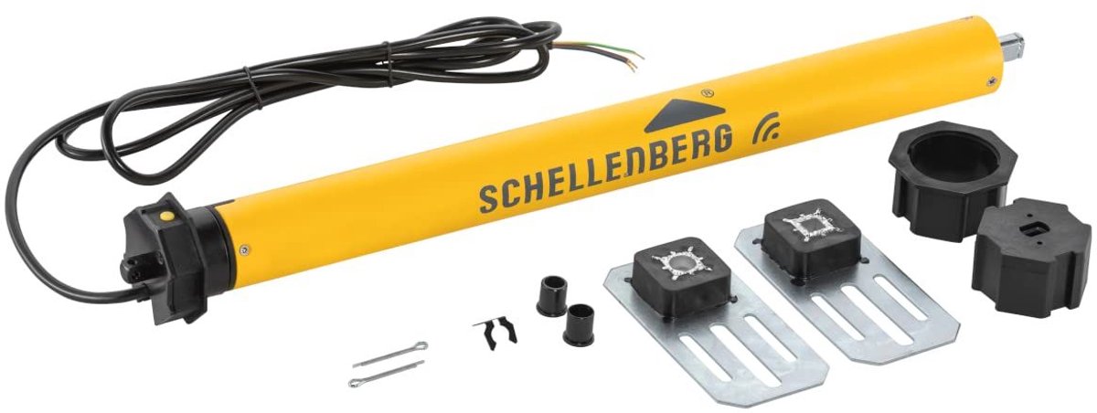 Schellenberg 20740 rolluikmotor Maxi Plus 40 Nm, elektronische eindschakelaar, tot 15 m² oppervlakte, buismotor voor 60 mm as, complete set incl. muurbeugel
