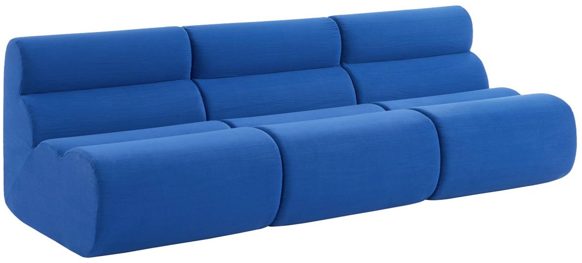sweeek Set van 3 stoffen fauteuils 1 zitplaats - nova Elektrisch blauw
