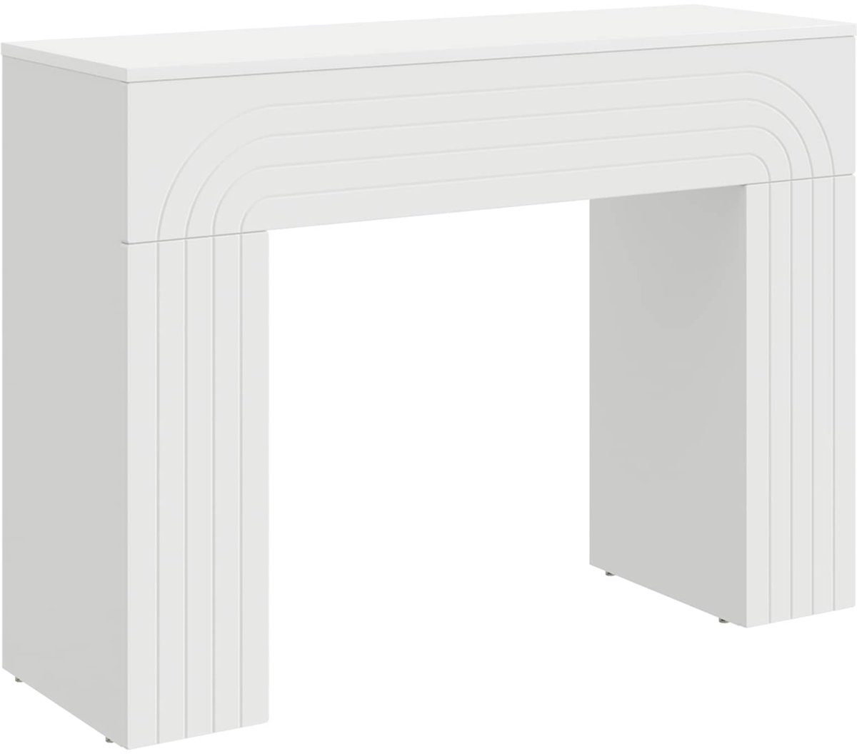vidaXL Salontafel - Wit - 102 - x - 35 - x - 75 - cm - Bewerkt - hout
