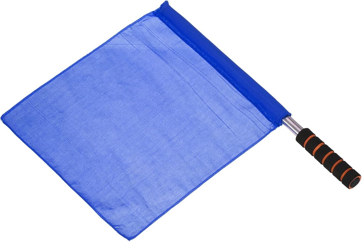 Referee Flag - Stainless Steel Pole - Sponge Handle - Voor Voetbal - Atletiek - Sportlijnenman Command Hand Signaal - Blauw