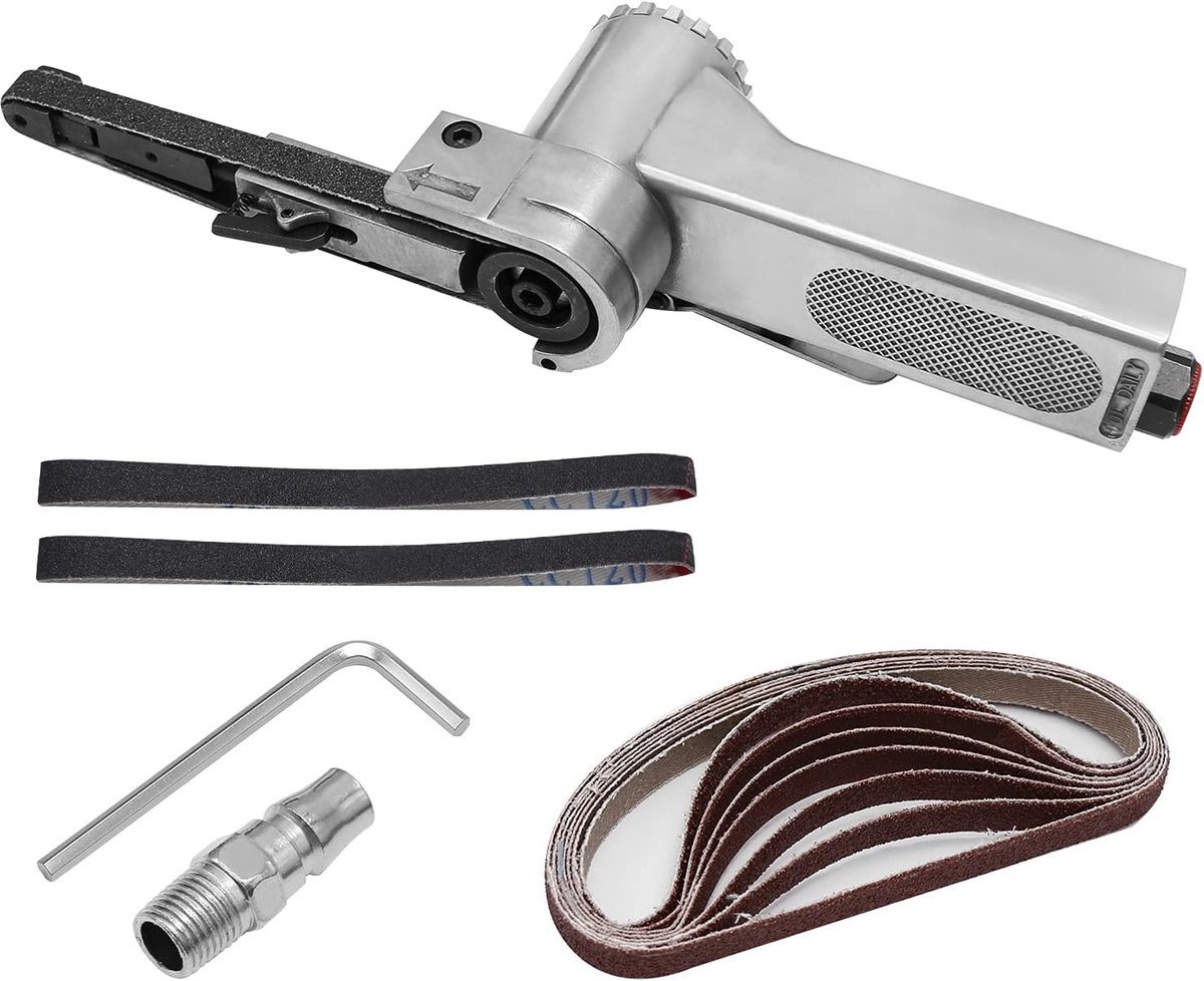 Mini Handmatige Haakse Slijper - Industri毛le Pneumatische Tool - Mini Lintschuurmachine - Geschikt voor Lassenplekken Slijpen - Braamverwijdering - Verkantingen en Coating Verwijdering