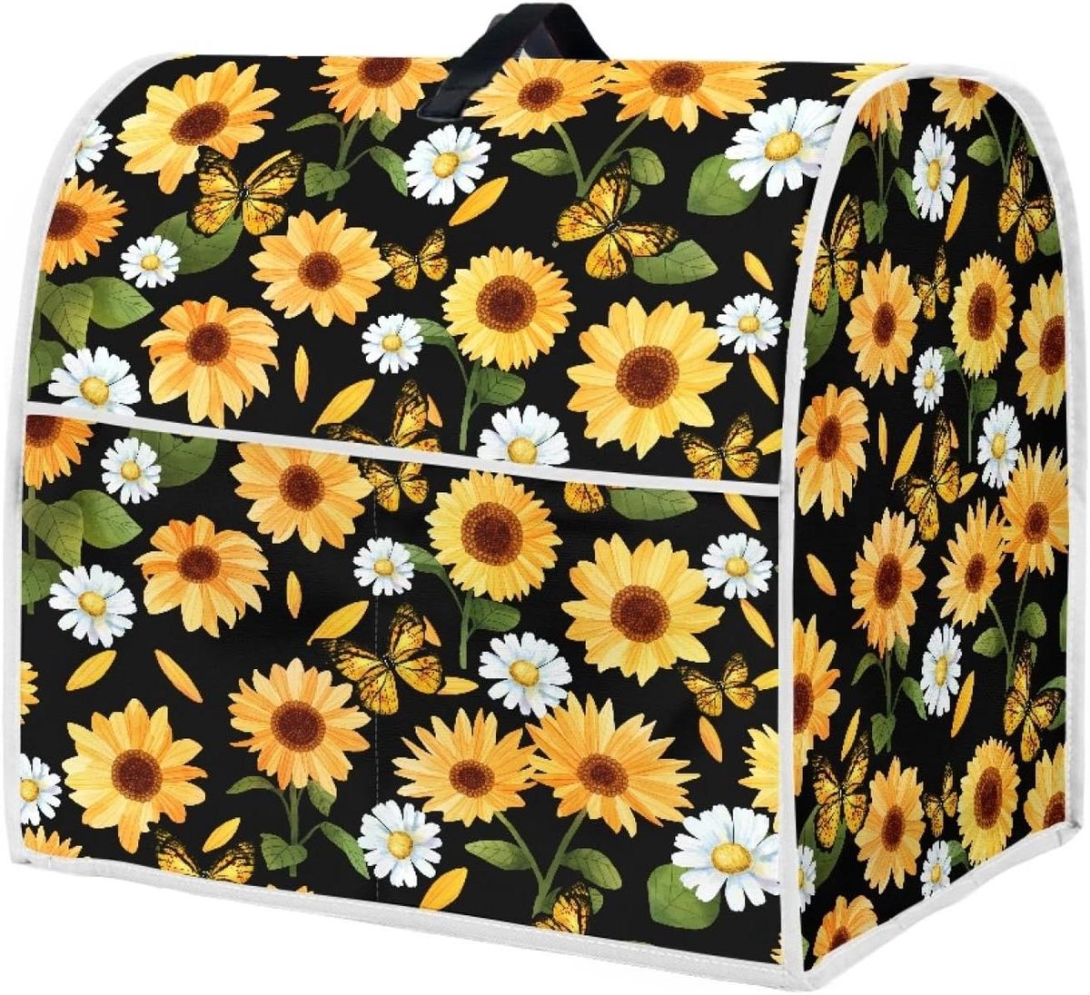 Mixer Cover - Keukenmachinehoes - Keuken Decoratie - Met Handvat en Zakken - 38x27x37 cm - Zonnebloem Daisy Vlinder
