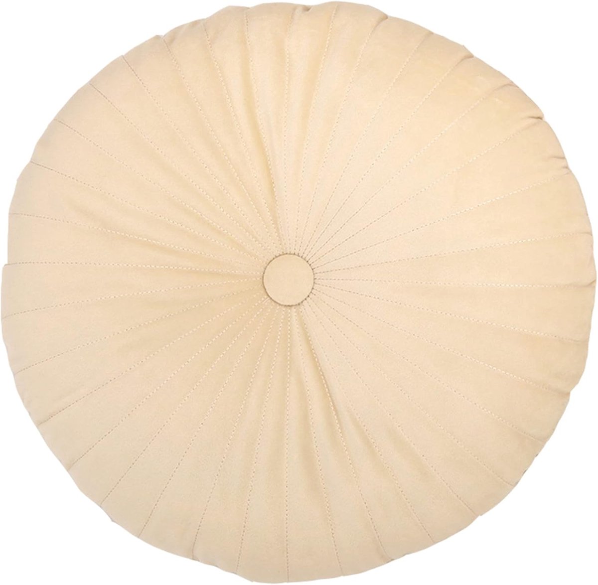 Rond pluche vloerkussen – Effen decoratief kussen om te lezen, voor op de bank of als zitkussen (Wit, 30x30 cm)