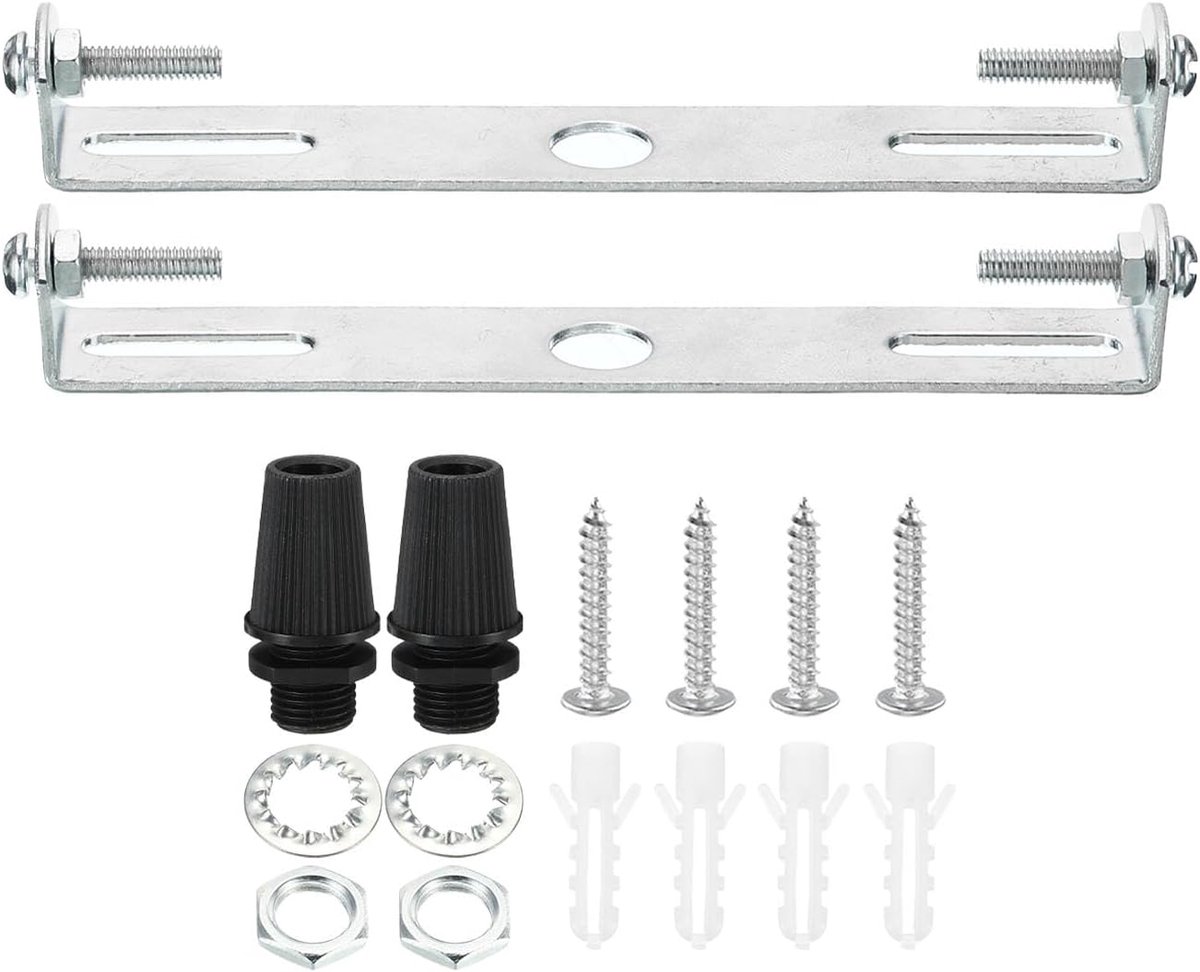 110mm Ceiling Light Plate Kit - 2 Set Light Fixture Mounting Bracket Plate - Steel Crossbar voor Home Office Pendant Wall Lamp - met Screw Washnut