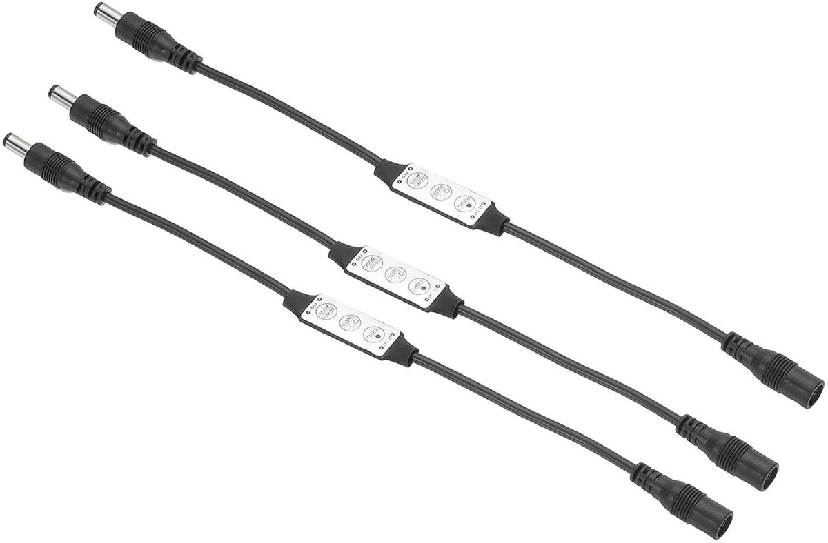 Ledstrip Dimmer - Verlichting Controller - Helderheid Instellen - Geheugenfunctie - 3 stuks - Zwart