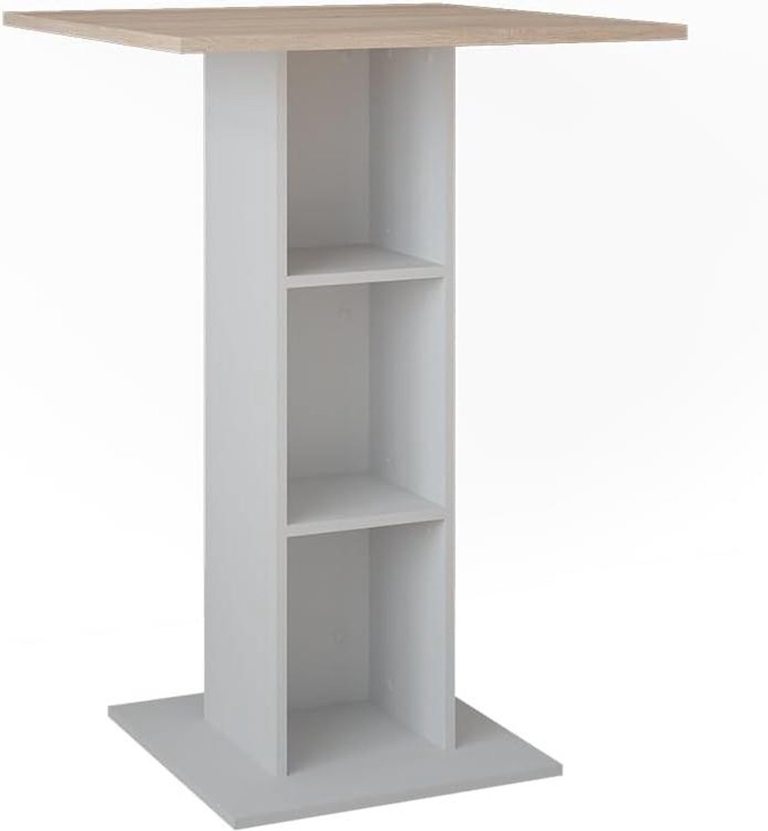 Bartafel Keuken - Eettafel Bar - Gezellig Dineren - Twee Verstelbare Planken - 75 x 106 cm - Wit Sonoma