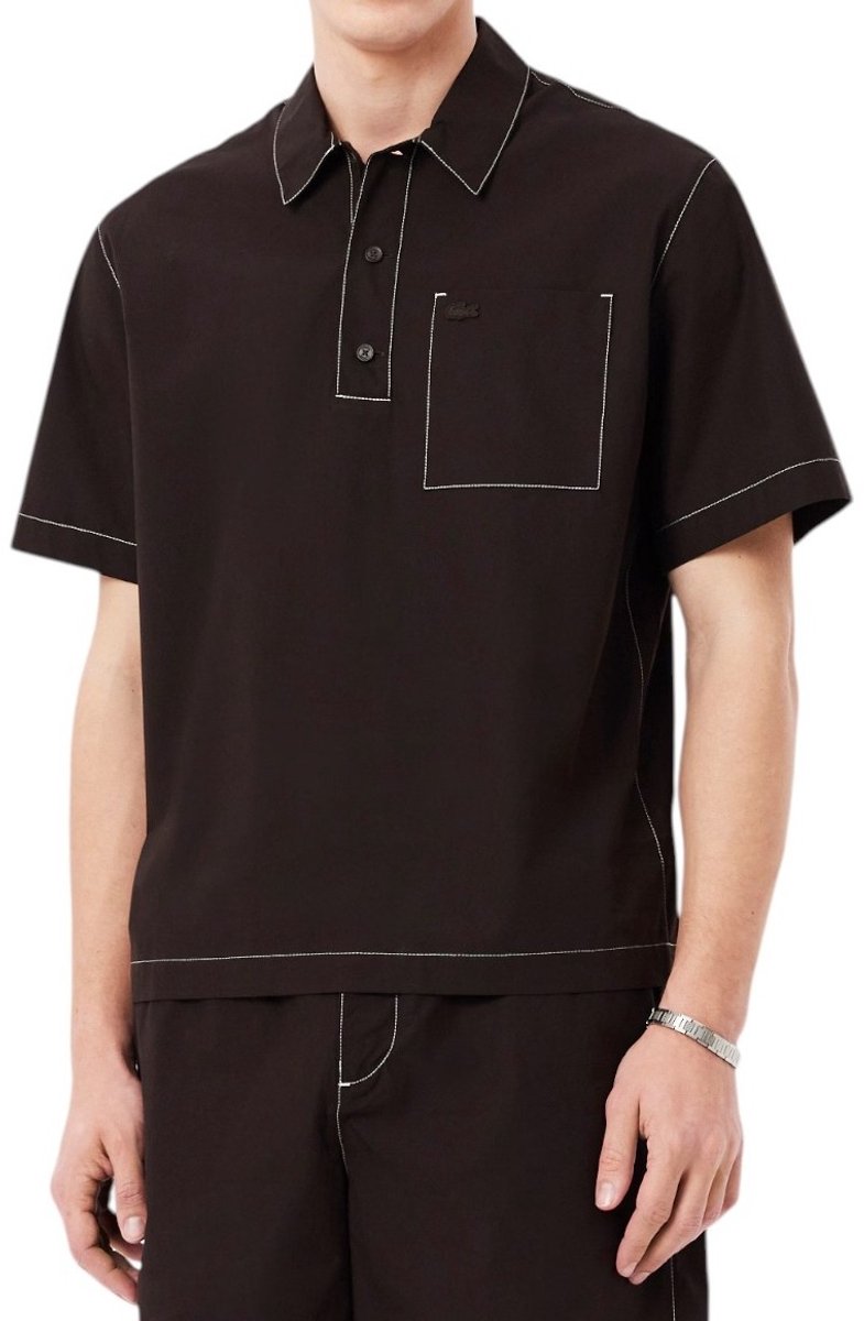 Lacoste Heren Overhemd CH1268/3LA Woven Shirt Bruin