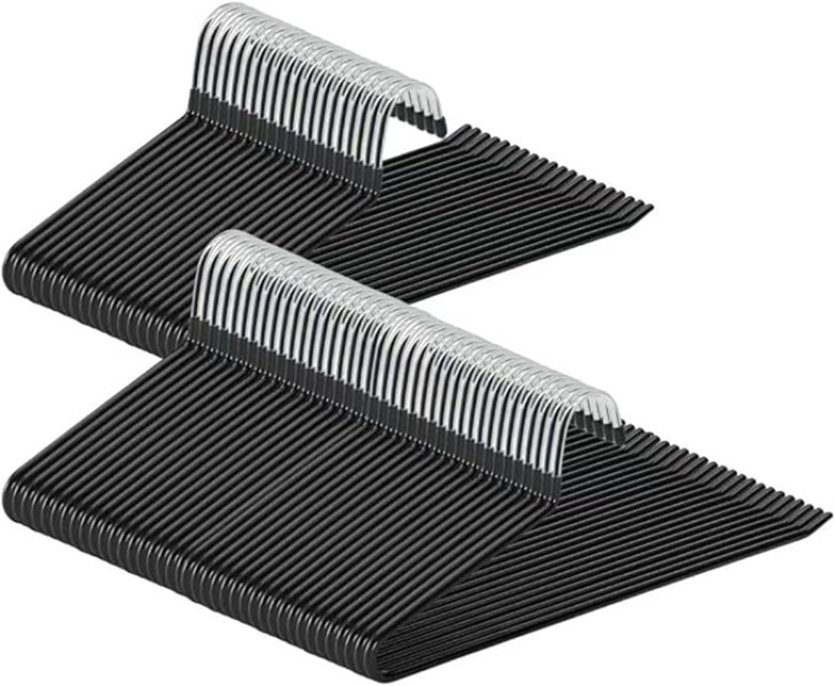 Metalen Broekhangers 60 stuks - Ruimtebesparend met Antislip Coating