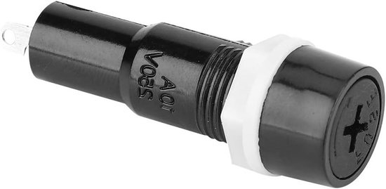 Fusehouder met schroefdop voor glazen buiszekeringen, 10 A / 250 V, 5 x 20 mm, zwart, 20 stuks, veilig en betrouwbaar gebruik — afbeelding 5