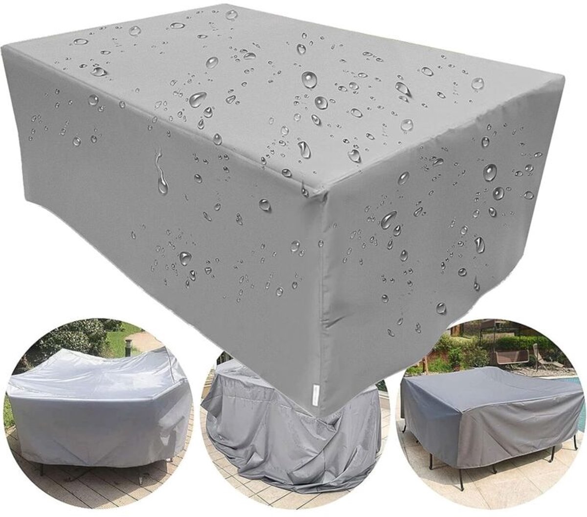 Rechthoekige hoes voor tuinmeubelen, tafelhoes voor in de tuin, waterdicht en ademend, hoes voor meubelset (afgeschikt vooringen: 120×60×90 cm)