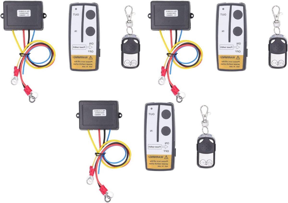 12V 24V Recovery Wireless Winch Remote Control Kit - Truck ATV SUV Handset Switch - Universele Elektrische Slimme Winch Draadloze Afstandsbediening met 3 Ontvangers en 3 Sleutels