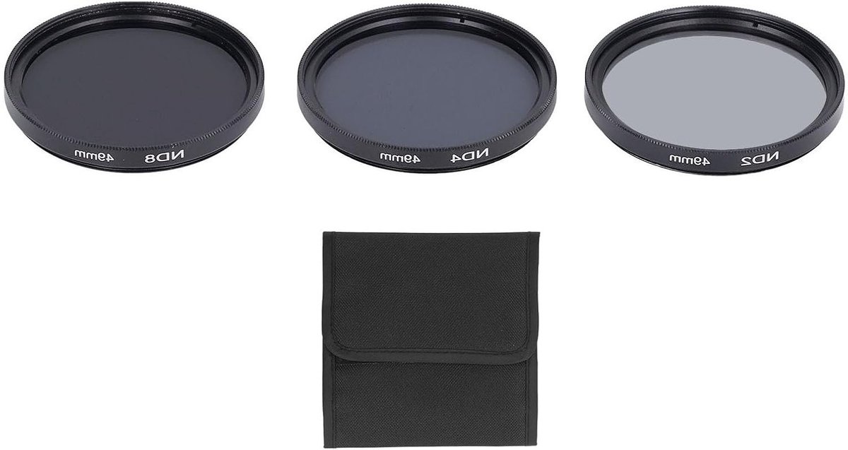 ND Filter Set voor Camera - ND2, ND4 en ND8 Filters met HD Multilayer Coating voor Perfecte Beelden en Anti-Overbelichting (49mm)