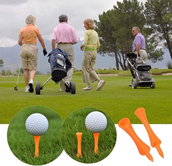 By shayne - Kunststof Golf Tees 70 mm - Herbruikbare Golftees - Oranje - Lichtgewicht en Sterk - Voor Golfrijders - 70 Stuks van By Shayne — afbeelding 4