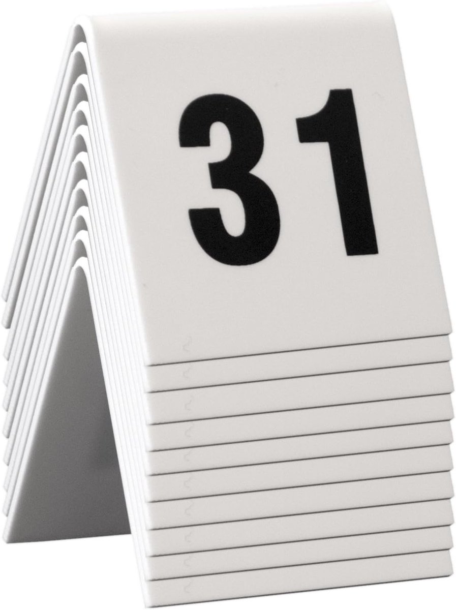 Tafelborden Cijfers - Nummering Sets - Restaurant Tafel - Stapelbaar Wasbaar - 4x4x5 CM -