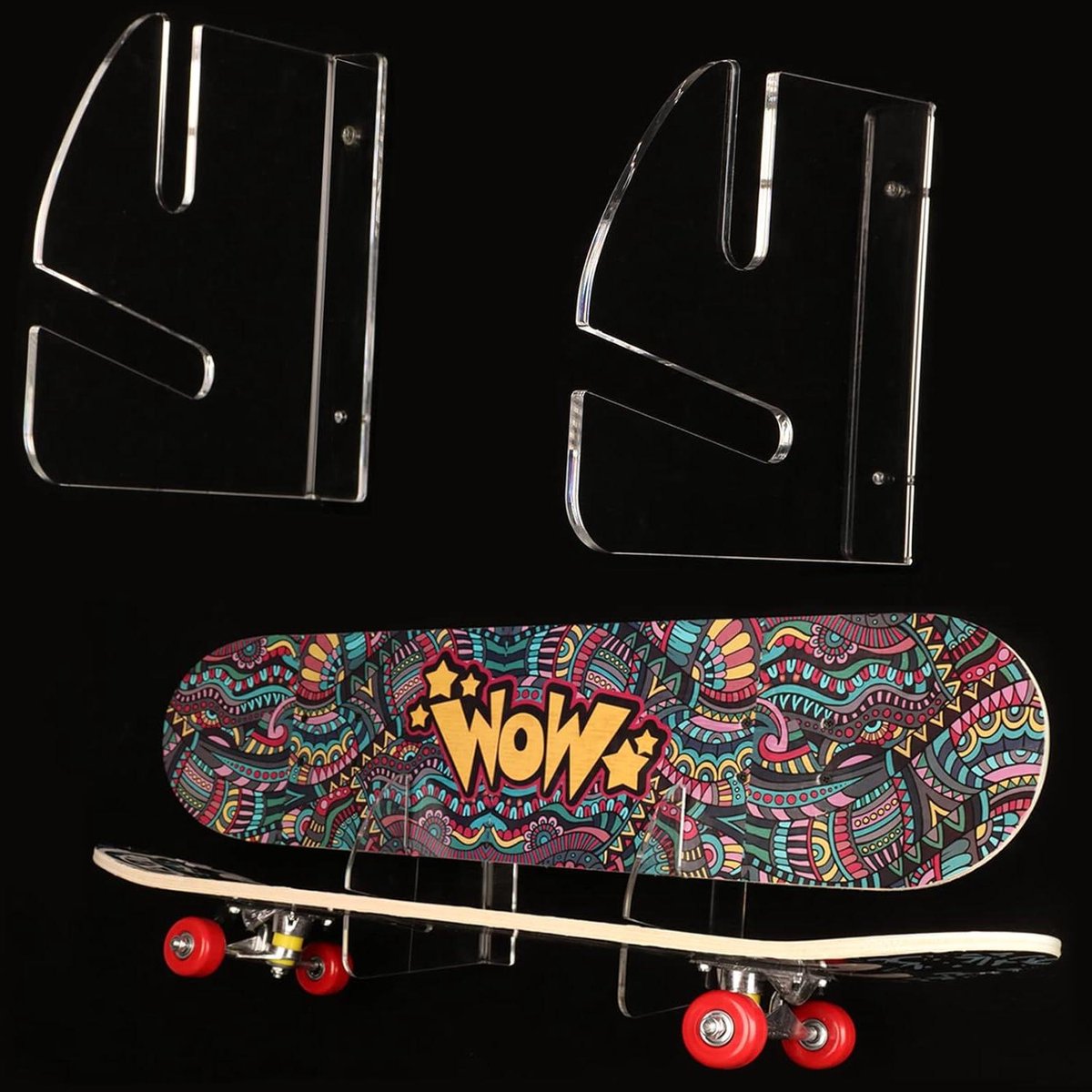 Skateboard Rek Skateboard Display Muur Opslag Dubbellaags Acryl Universeel Transparant