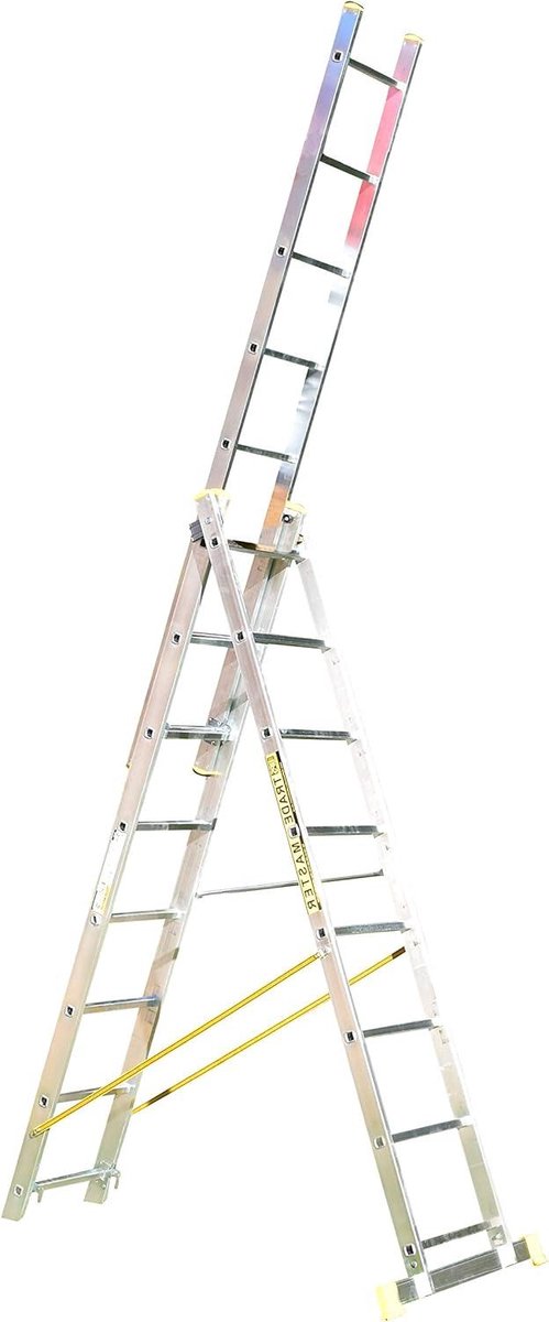 Combinatieladder Aluminium - Multifunctionele ladder - Veilig klussen - EN131 Pro gecertificeerd - 3x8 - Zilver