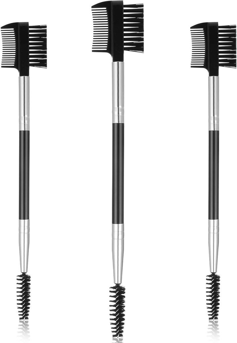 3 Stuks Professionele Wenkbrauwborstels en Wimperkam - Dubbelloops Oogmake-up Tools voor Vrouwen en Meisjes, Ideaal voor Precisie en Styling